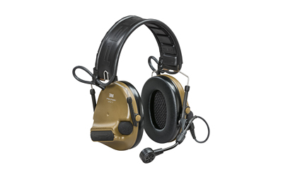 3M/Peltor ComTac VI Defender, Electronic Earmuff, Matte Finish, Coyote Brown, NIB (Natural Interaction Behavior) Wireless Technology, Includes Boom Microphone MT20H682FB-09NCYS