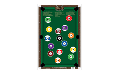 Action Target Billiards Target, Multi Color, 23"x35", 100 Per Box GS-POOL-100