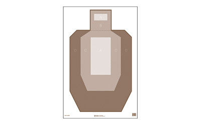 Action Target IPSC Paper Target with Visible Scoring Zones, Brown, 23" x 35", 100 Per Box IPSC-P SHBR-100
