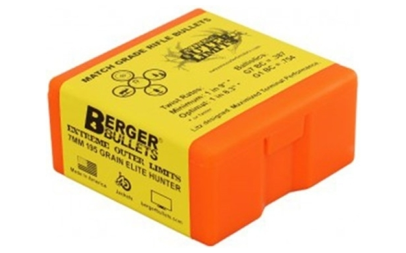 Berger Bullets Berger elite hntr 7mm 195gr eol 100/bx