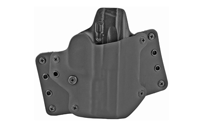 BlackPoint Tactical Leather Wing OWB Holster, Fits S&W M&P 9/40 Compact M2.0 with 4" Barrel, Right Hand, Black Kydex & Leather, with 1.75" Belt Loops, 15 Degree Cant 105862