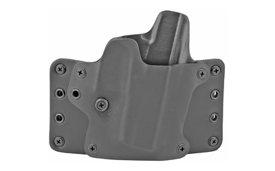 BlackPoint Tactical Leather Wing OWB Holster, Fits Glock 43X, Right Hand, Black Kydex & Leather, 1.75" Belt Loops, 15 Degree Cant 115996