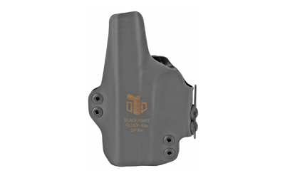 BlackPoint Tactical Dual Point AIWB Holster, Appendix Inside the Waist Band, Fits Glock 43X, Includes 1.75" OWB Loops to Convert to Low Profile OWB, Black Finish 116114