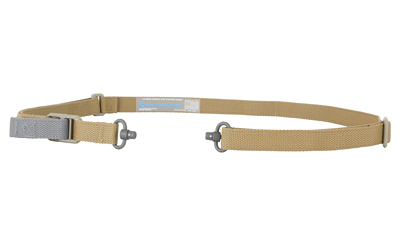 Blue Force Gear Vickers ONE Sling, 2-Point Combat Sling, Push Button Swivels, 54" with Adjuster Tightened, Coyote, 1" Webbing VCAS-PB-100-AA-CB