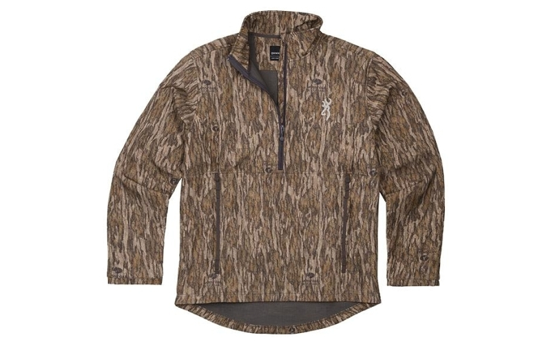 Browning clothing 1/4 zip wicked wings smoothbore jacket mossy oak bottomland 2xl