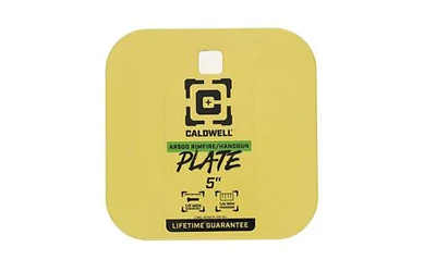 Caldwell AR500 Rimfire/Handgun Gong, 1/4" Steel Target, 5" Square, Yellow 4002311