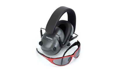 Champion Traps & Targets Earmuffs, Electronic, 25dB NRR, Plastic, Gray 40974