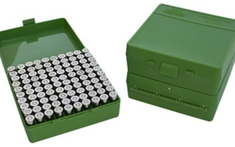 Chadwick & Trefethen Mtm ammo box 100 round flip-top 40 10mm 45 acp