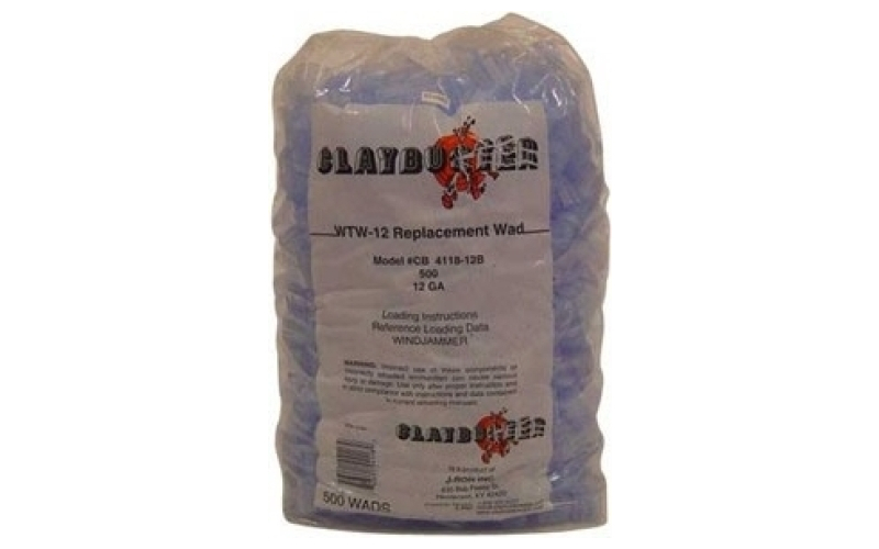 Claybuster 12 gauge 1 to 1-1/4oz wads blue 500/bog