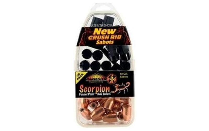 50 cal. sabot 300 gr. .451 funnel point mag bullet 20 pack