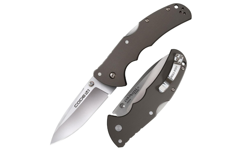 Cold steel code-4 spear point lockback knife gray (3.5" satin)