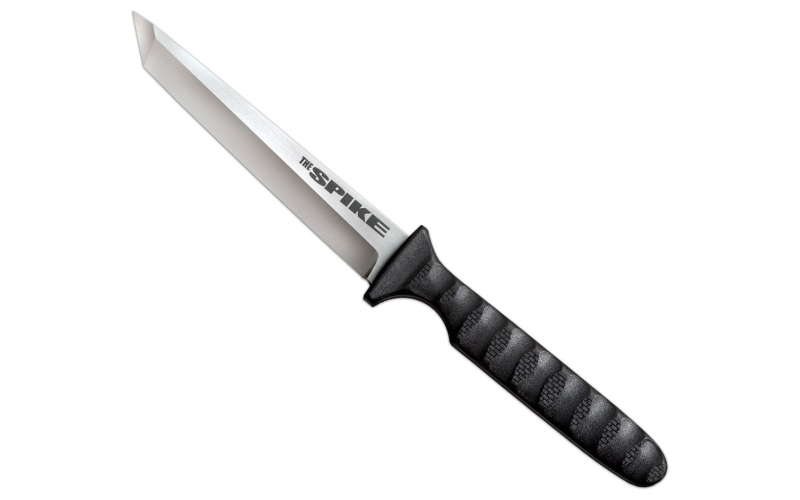 Cold Steel Tanto Spike, Fixed Blade Knife, 4" Tanto Blade, German 4116 Stainless Blade Steel, 8" Overall Length, Satin Finish, Silver Blade, Black Grivex Handle, Secure-Ex Sheath CS-53NCT