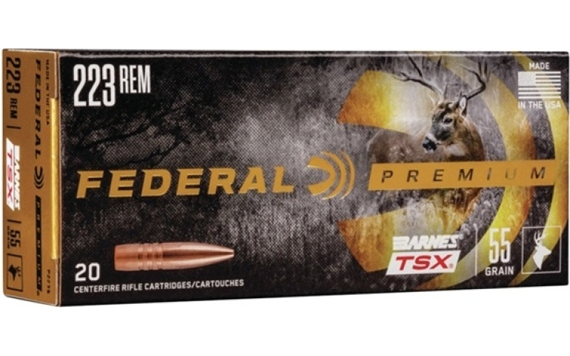 Federal 223 remington 55gr barnes tsx 20/box