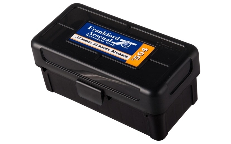 Frankford Arsenal 22 hornet, 30 m1 #504 hinge-top ammo box 50 ct.