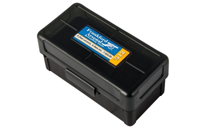 Frankford Arsenal 22 br, 7.62x39mm #512 hinge-top ammo box 50 ct.