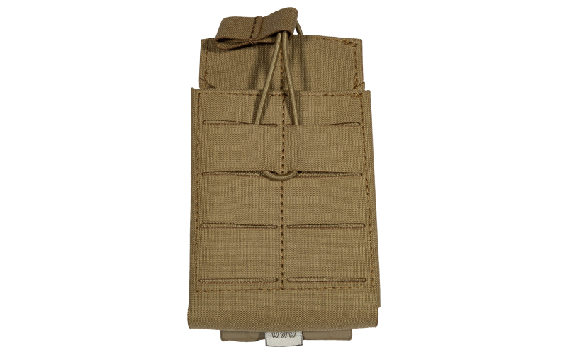 Grey Ghost Gear Single 7.62 Mag Pouch, Fits 7.62NATO/308WIN AR Magazines, Laminate Nylon, Includes a Bungee Retention Strap to Allow for Silent Removal of your Magazine, Attaches to any MOLLE/PALS Style Webbing, Coyote Brown 1053-14