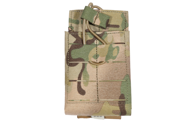 Grey Ghost Gear Single 7.62 Mag Pouch, Fits 7.62NATO/308WIN AR Magazines, Laminate Nylon, Includes a Bungee Retention Strap to Allow for Silent Removal of your Magazine, Attaches to any MOLLE/PALS Style Webbing, Multicam 1053-5