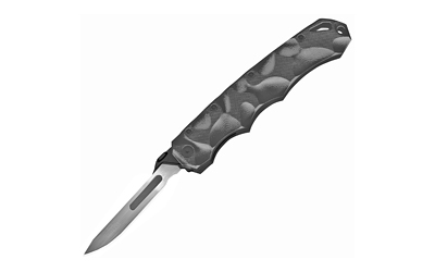Havalon Piranta Stag, Folding Knife, Liner Lock, 2.75" Stainless Steel Blade, Polymer Handle with Black Color, OAL 7 3/8", Includes 6 Additional Blades and Nylon Holster XTC-60ASTAG-BLK
