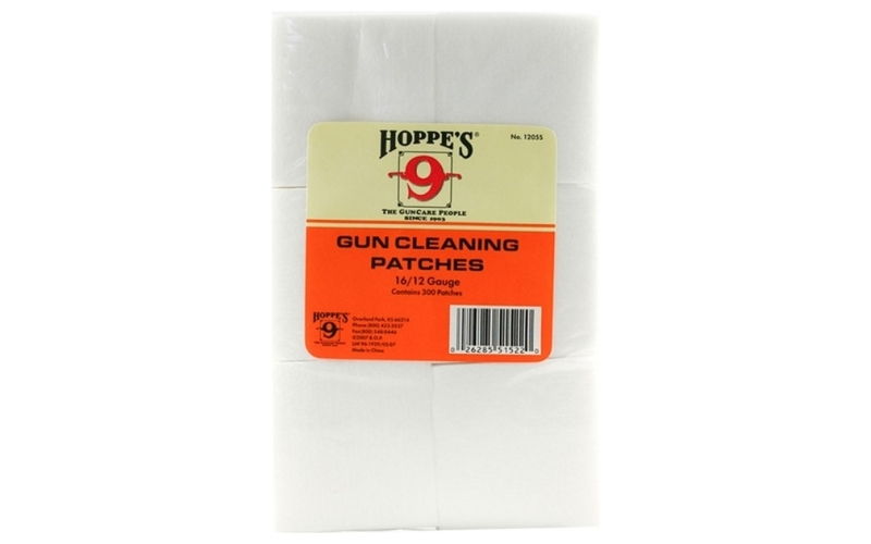 Hoppe's Hoppes 16-12 gauge cotton cleaning patches 300/pack