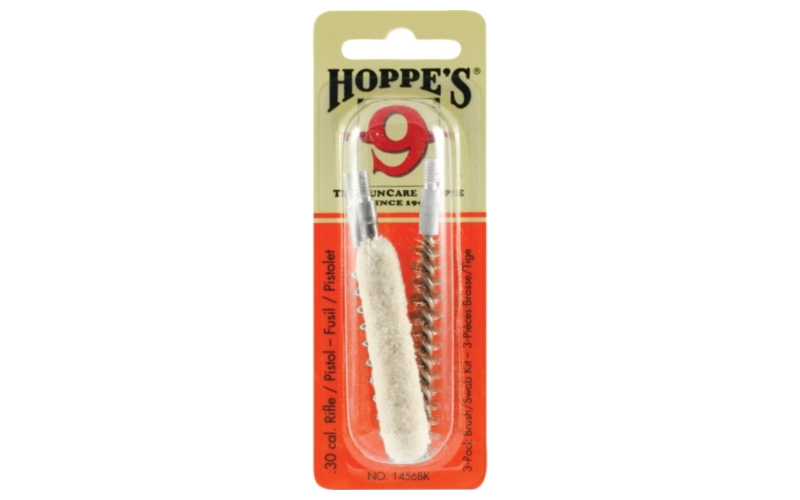 Hoppes 3-pack brush/swab kit .30 rifle