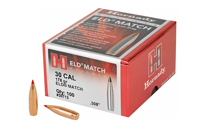 Hornady ELD-M, .308 Diameter, 308 Caliber, 178 Grain, Ballistic Tip, 100 Count 30713