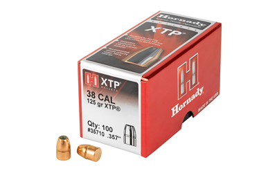 Hornady XTP, .357 Diameter, 38 Caliber, 125 Grain, Hollow Point, 100 Count 35710