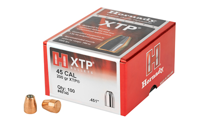 Hornady XTP, .451 Diameter, 45 Caliber, 200 Grain, Hollow Point, 100 Count 45140