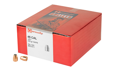 Hornady HAP, .451 Diameter, 45 Caliber, 230 Grain, Hollow Point, 500 Count 451611