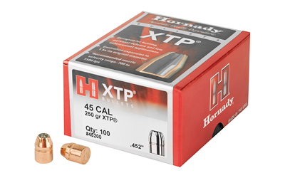 Hornady XTP, .451 Diameter, 45 Caliber, 250 Grain, Hollow Point, 100 Count 45200
