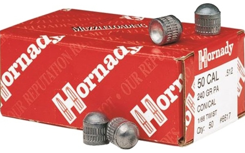 Hornady 50 caliber (0.512'' ) 240gr pa conical muzzleloading 50/box