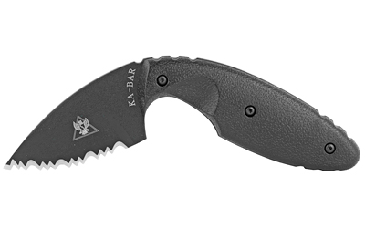KA-BAR Knives TDI Law Enforcement, Fixed Blade Knife, 2.313" Blade Length, 5.625" Overall Length, Drop Point, Serrated Edge, AUS 8A Steel, Matte Finish, Black, Zytel Handle, Includes Nylon Sheath 1481