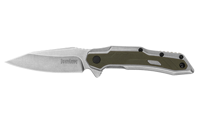 Kershaw Salvage, Folding Knife/Assisted Open, 2.9" Blade, Reverse Tanto, 8Cr13MoV Steel, Silver Stonewashed, OD Green Grip 1369
