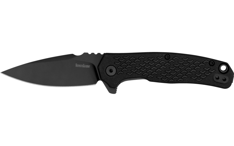 Kershaw Conduit, Folding Knife, Flipper Assisted Opening, Plain Edge, 8Cr13Mov Steel, Black Oxide Coating, Glass Filled Nylon Handle, 2.9" Blade, 6.8" Overall Length, Includes Deep Carry Pocket Clip 1407