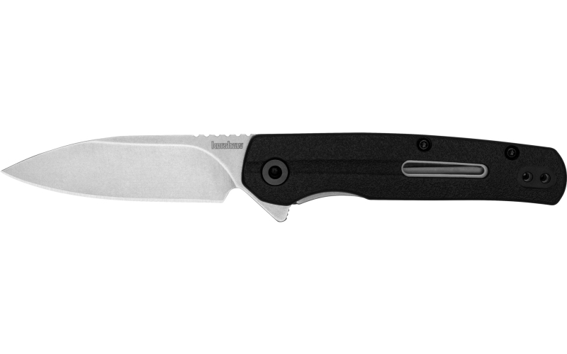 Kershaw Korra, 2.75" Folding Knife, Drop Point Blade Plain Edge, Glass Filled Nylon Handle, 5Cr15MoV Steel, Stonewashed Finish, Black 1409