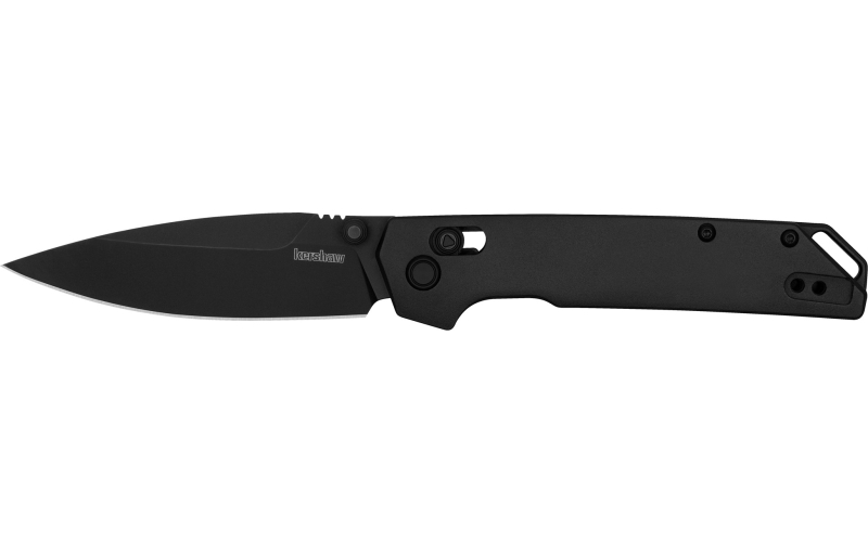 Kershaw Iridium, 3.4" Folding Knife, Spear Point Plain Edge, 6061-T6 Aluminum Handle, D2 Steel, PVD Coated, Anodized Finish, Black 2038BLK