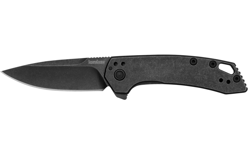 Kershaw Radar, Folding Knife, Flipper Assisted Opening, Plain Edge, 8Cr13MoV Steel, Blackwash Finish, Stainless Steel Handle, 2.9" Blade, 6.7" Overall Length, Includes Deep Carry Pocket Clip 5560