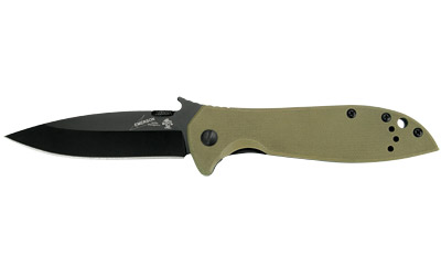 Kershaw Emerson CQC, 3.25" Folding Knife, Spear Point, Plain Edge, G10 Coyote Brown Frame, 8CR13MOV/ Black Oxide Finish, Wave/Dual Thumb Disc/Pocket Clip 6054BRNBLK