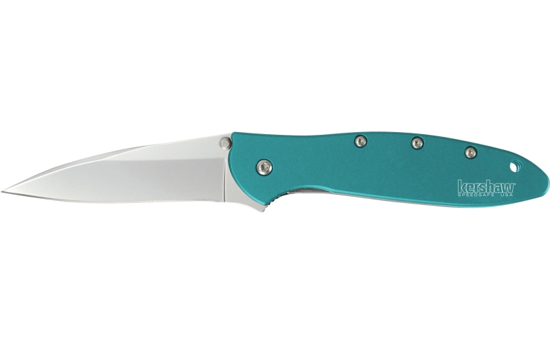 Kershaw teal leek assisted opening knife (3" stonewash)