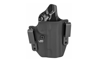 L.A.G. Tactical, Inc. Defender Series, OWB/IWB Holster, Fits 1911 4", Kydex, Right Hand, Black Finish 6001