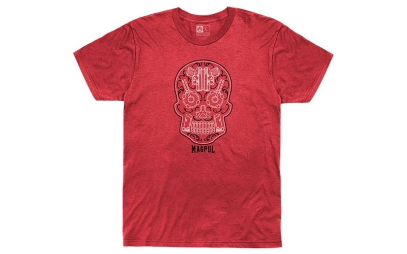 Magpul Industries Sugar skull blend t-shirt 2xl red heather