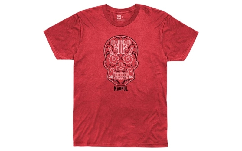 Magpul Industries Sugar skull blend t-shirt md red heather