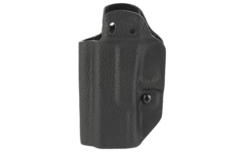 Mission First Tactical Hybrid Holster, Inside Waistband Holster, Ambidextrous, Fits Glock 19/23/45, Kydex with Leather Shell, Includes 1.5" Belt Attachment, Black H3-GL-1-BLK2