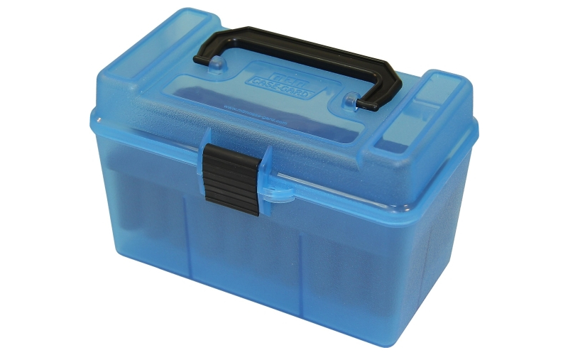 Mtm Case-Gard Handle carry rifle ammo box 6mm - 30-06 springfld 50 rd blue