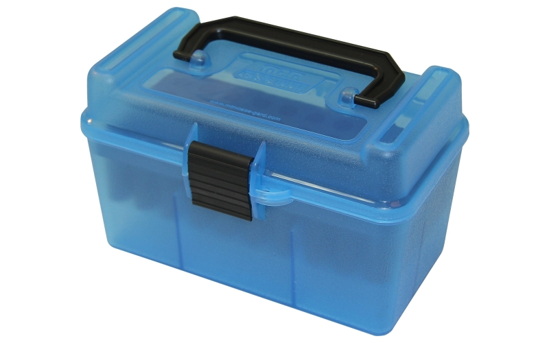 Mtm Case-Gard Handle carry rifle ammo box 22-250 rem-308 win 50 rd blue