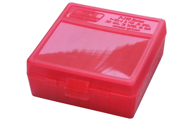 Mtm Case-Gard Flip top pistol ammo box 38 spl-357 magnum 100 round red