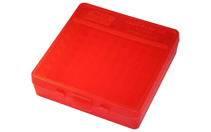 Mtm Case-Gard Flip top pistol ammo box 10mm-45acp 100 round red