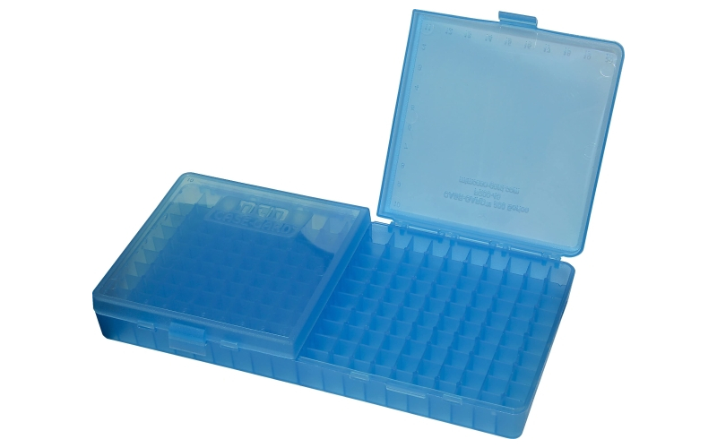 Mtm Case-Gard Flip top pistol ammo box 40 s&w-45 acp 200 round clear blue