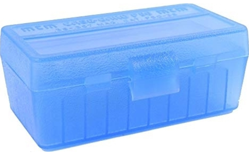Mtm Case-Gard Flip top pistol ammo box 357 mag-38 spl 50 round blue