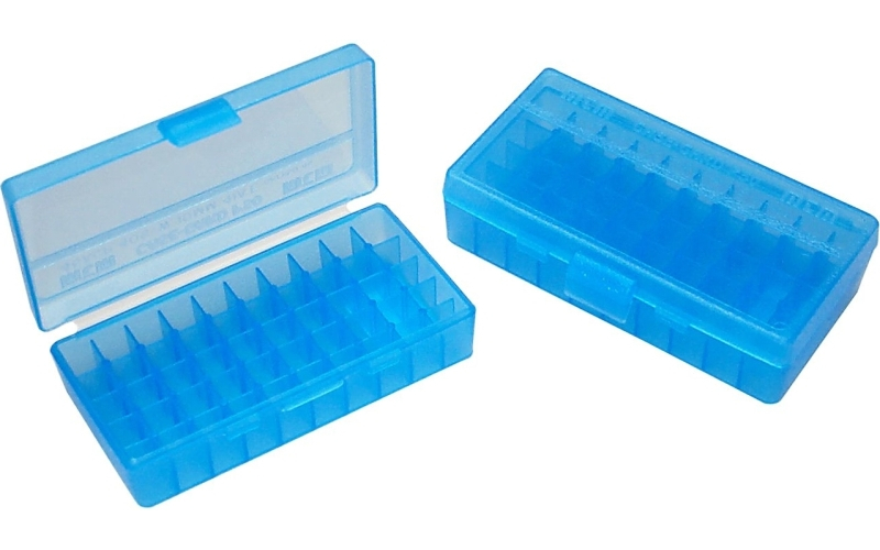 Mtm Case-Gard Flip top pistol ammo box 41 lc-45 long colt 50 round blue