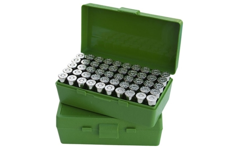 Mtm Case-Gard Flip top pistol ammo box 9mm-380 acp 50 round green